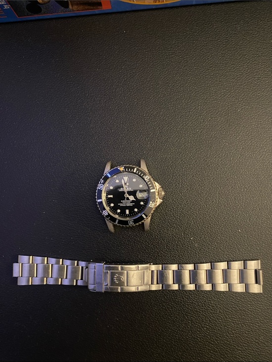 Rolex Other - Rolex Black Dial Stainless Watch Head with Silver Bracelet